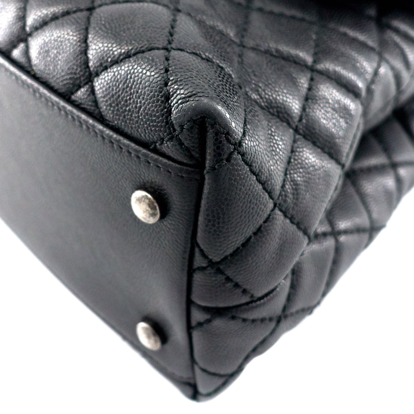 Chanel Coco Top Handle Medium Caviar Leather Bag