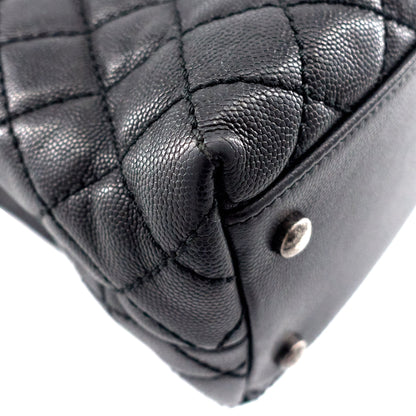 Chanel Coco Top Handle Medium Caviar Leather Bag