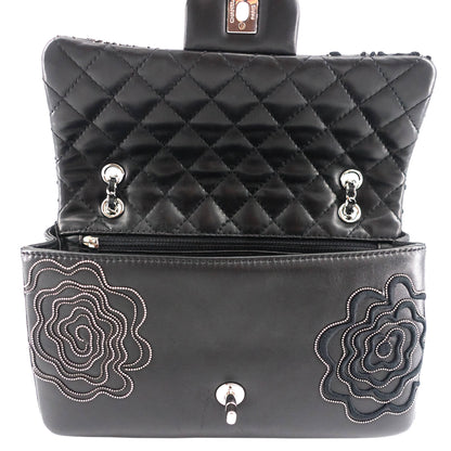 Chanel Embroidered Camellia Follies Medium Lambskin Leather Flap Bag