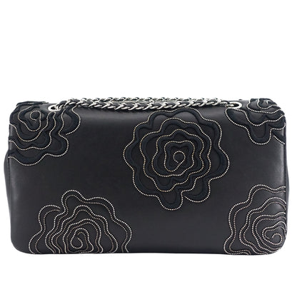 Chanel Embroidered Camellia Follies Medium Lambskin Leather Flap Bag