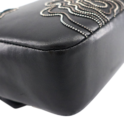 Chanel Embroidered Camellia Follies Medium Lambskin Leather Flap Bag