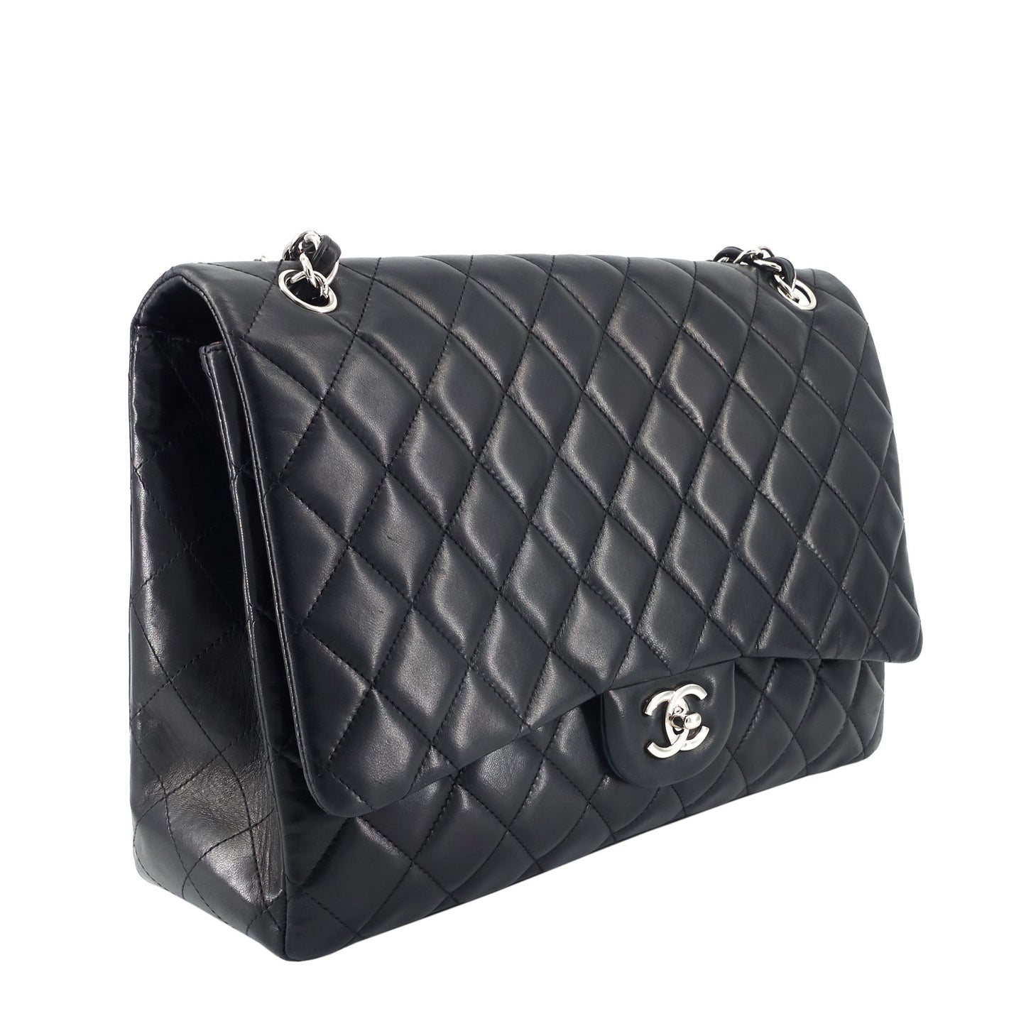 Chanel Classic Maxi Single Flap Lambskin Leather Bag