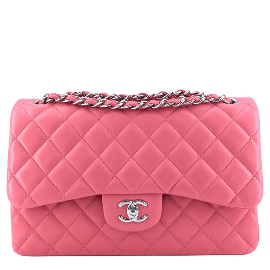 Chanel Classic Jumbo Double Flap Lambskin Leather Bag