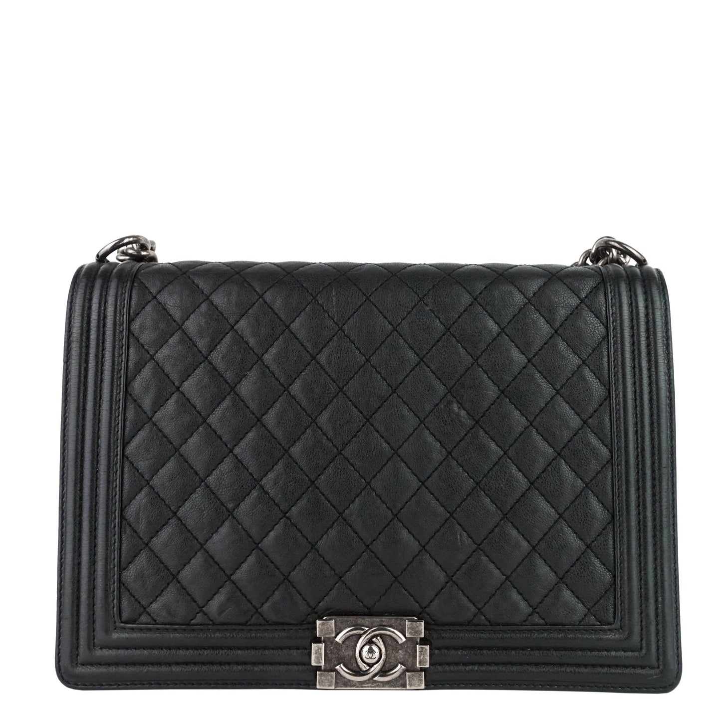 Chanel Boy Flap Large Quilted Calfskin Leather Bag