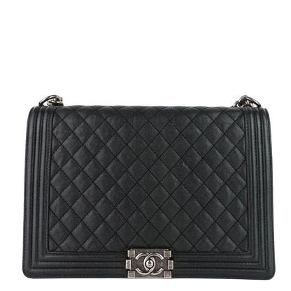 Chanel Boy Flap Large Quilted Calfskin Leather Bag