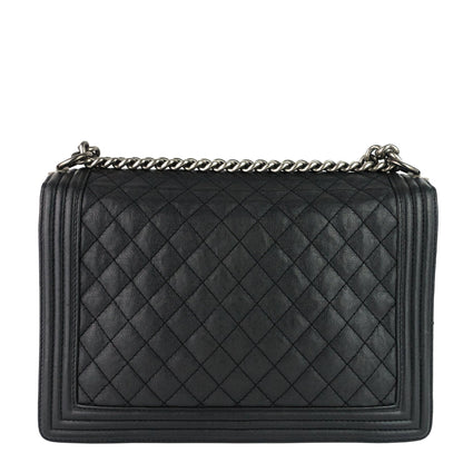 Chanel Boy Flap Large Quilted Calfskin Leather Bag