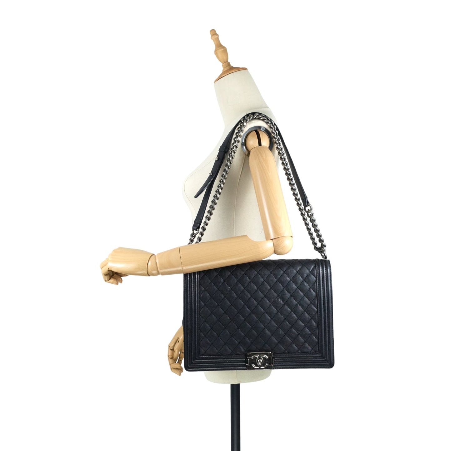 Chanel Boy Flap Large Quilted Calfskin Leather Bag