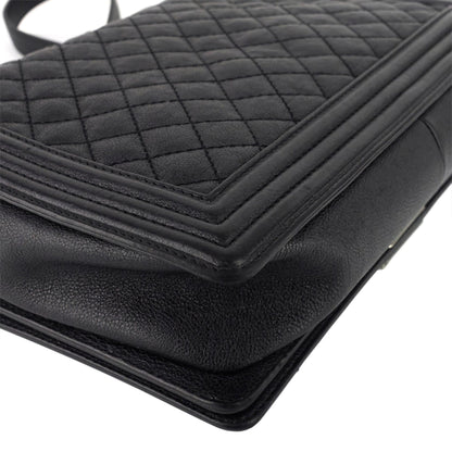Chanel Boy Flap Large Quilted Calfskin Leather Bag