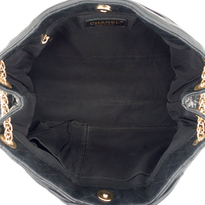 Chanel CC Accordion Pleated Lambskin Leather Chain Bag