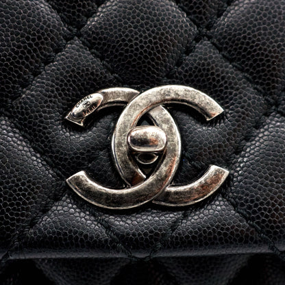 Chanel Coco Top Handle Medium Caviar Leather Bag