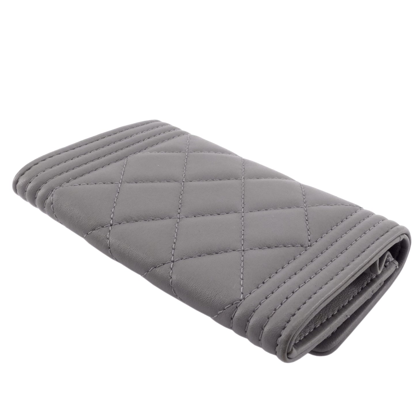Chanel Boy Lambskin Leather Card Holder