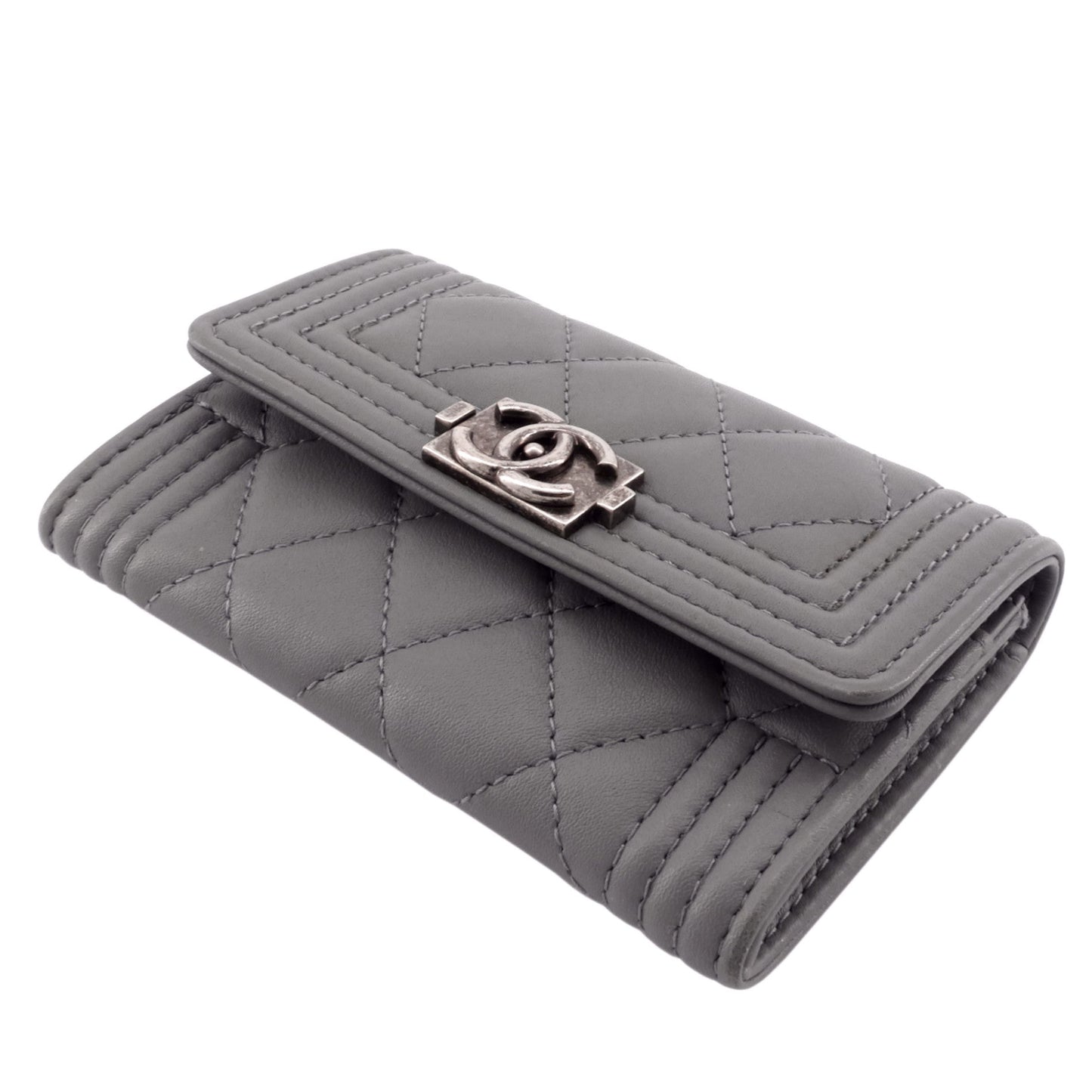 Chanel Boy Lambskin Leather Card Holder