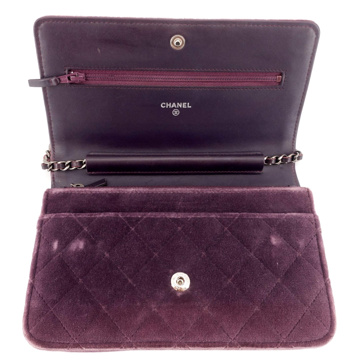 Chanel Boy Quilted Velvet Wallet on Chain Bag