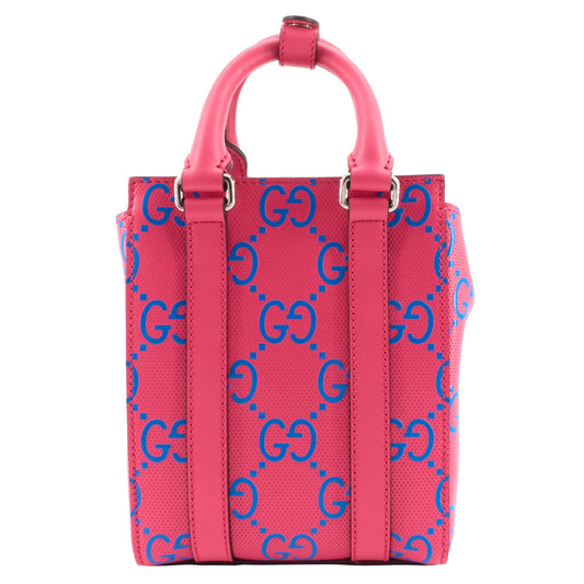 Gucci GG Tennis Perforated Calfskin Mini Tote Bag