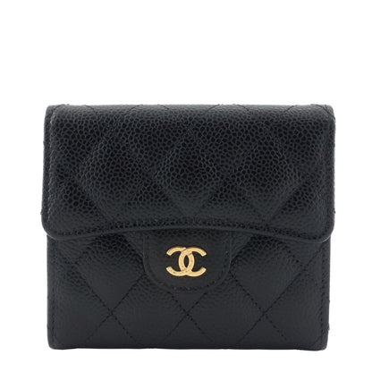 Chanel Trifold Caviar Leather Wallet