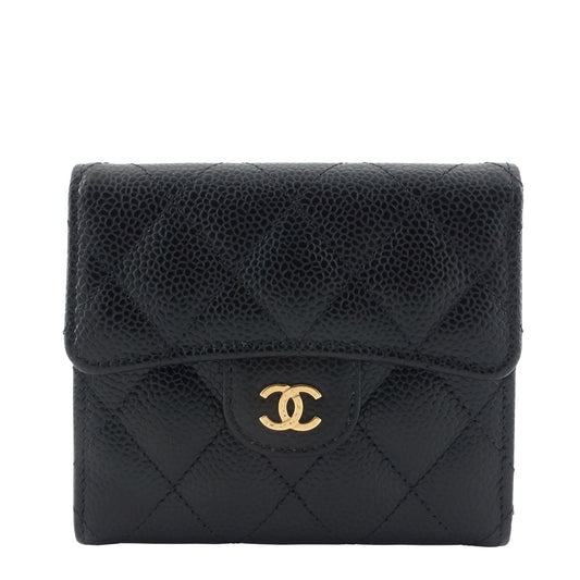 Chanel Trifold Caviar Leather Wallet
