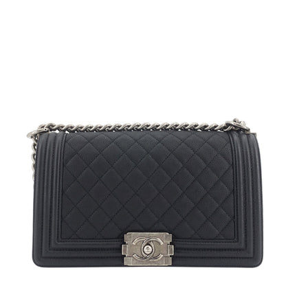 Chanel Boy Old Medium Caviar Leather Bag