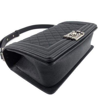Chanel Boy Old Medium Caviar Leather Bag