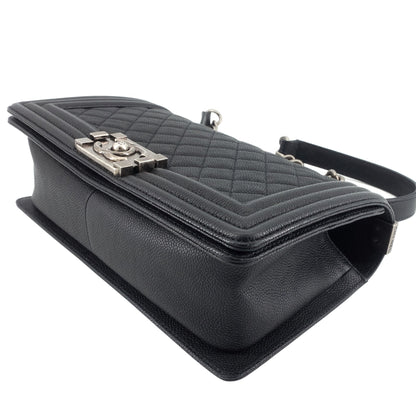 Chanel Boy Old Medium Caviar Leather Bag