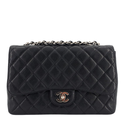 Chanel Jumbo Quilted Caviar Classic Flap Bag