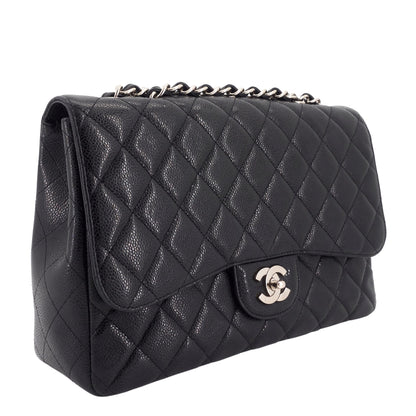 Chanel Jumbo Quilted Caviar Classic Flap Bag