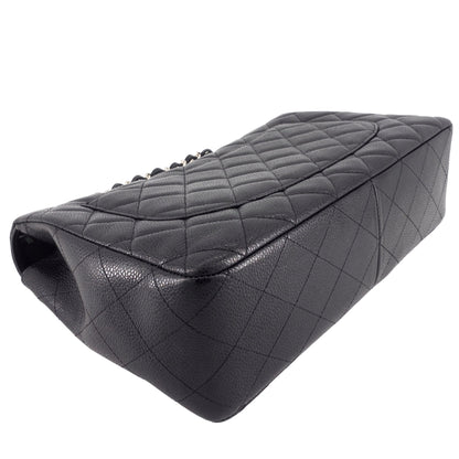 Chanel Jumbo Quilted Caviar Classic Flap Bag