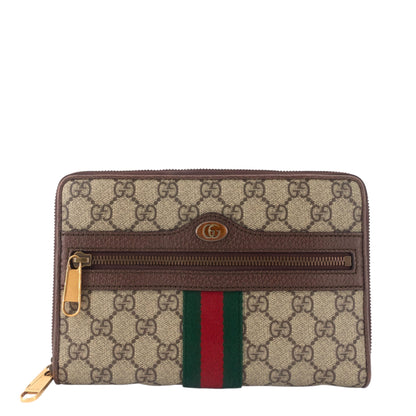 Gucci Ophidia Web GG Coated Canvas Double Zip Crossbody