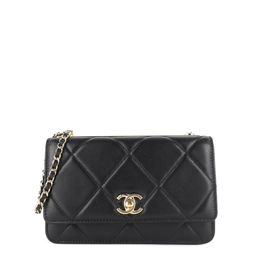 Chanel Trendy Large Lambskin Leather Wallet on Chain Bag