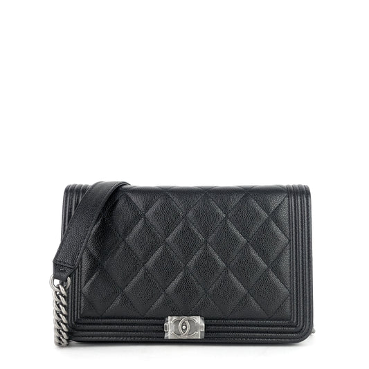 Chanel Boy Caviar Leather Wallet on Chain Bag
