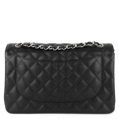 Chanel Double Flap Quilted Caviar Leather Bag