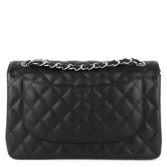 Chanel Double Flap Quilted Caviar Leather Bag