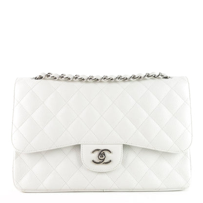 Chanel Double Flap Quilted Caviar Leather Bag
