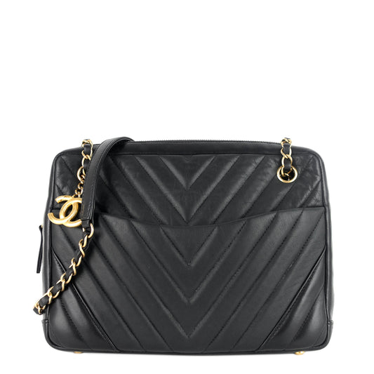 Chanel Chevron Quilted Lambskin Leather Camera Bag