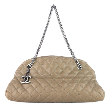 Chanel Just Mademoiselle Medium Caviar Leather Bowler Bag