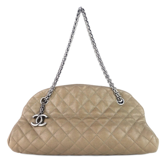 Chanel Just Mademoiselle Medium Caviar Leather Bowler Bag