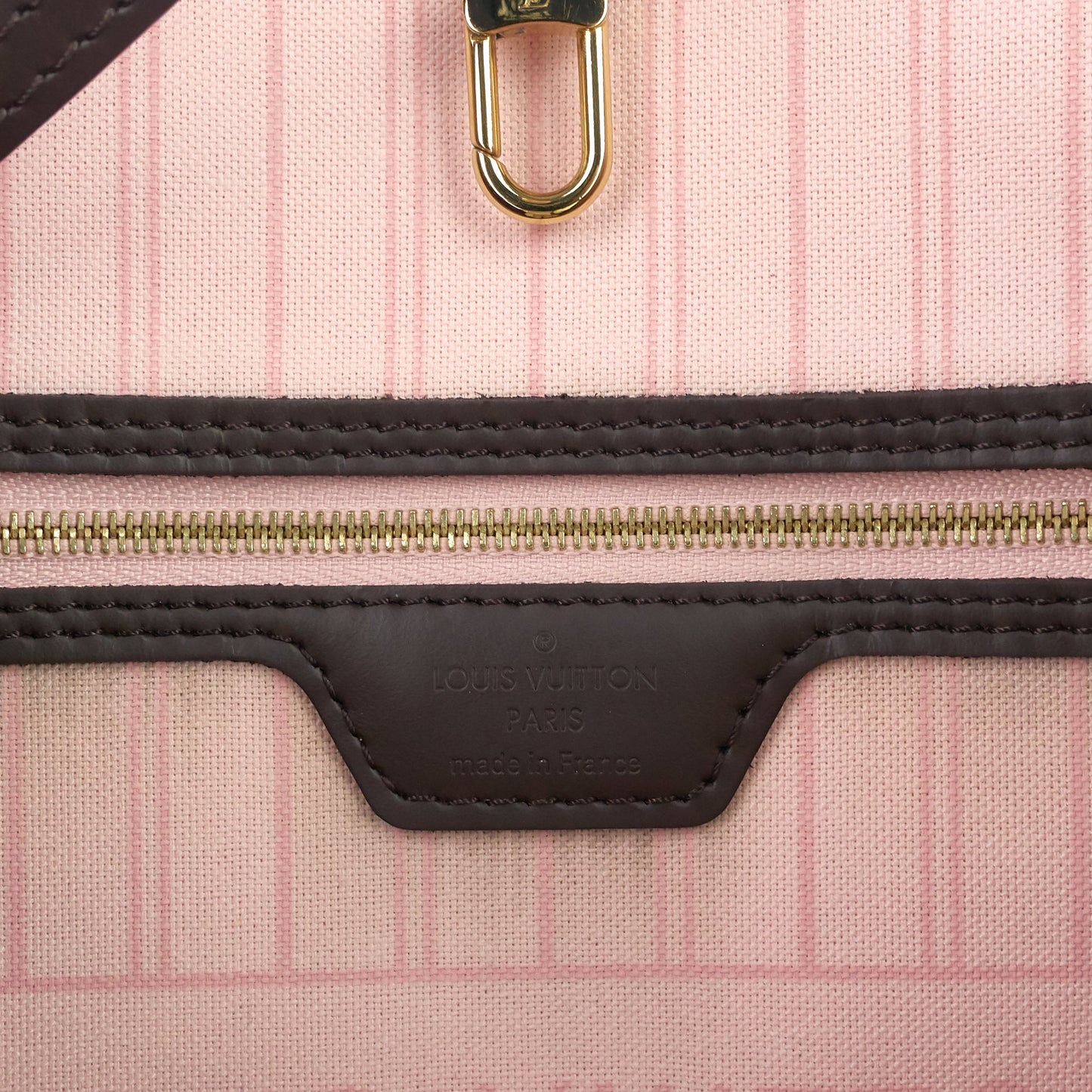 Louis Vuitto Neverfull MM Damier Ebene Canvas Bag with Pouch
