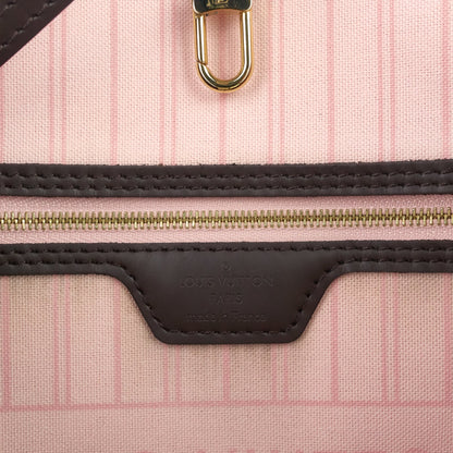 Louis Vuitto Neverfull MM Damier Ebene Canvas Bag with Pouch