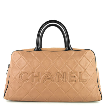 Chanel Boston Caviar Leather Travel Bag