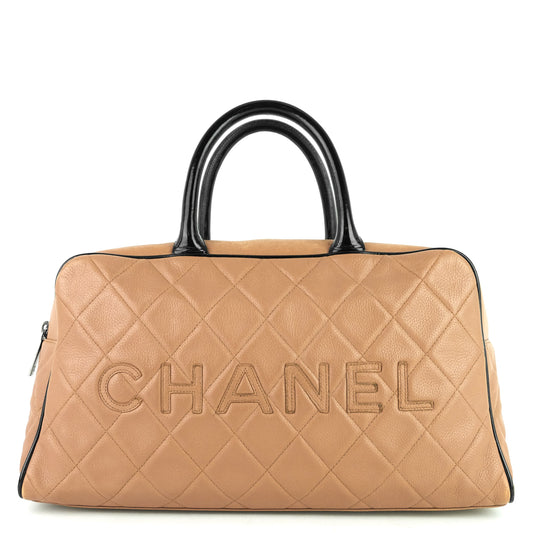 Chanel Boston Caviar Leather Travel Bag