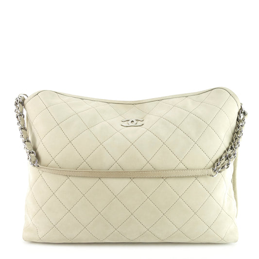 Chanel French Riviera Quilted Suede Hobo Bag
