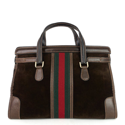 Gucci Suede Web Stripe Tote Bag