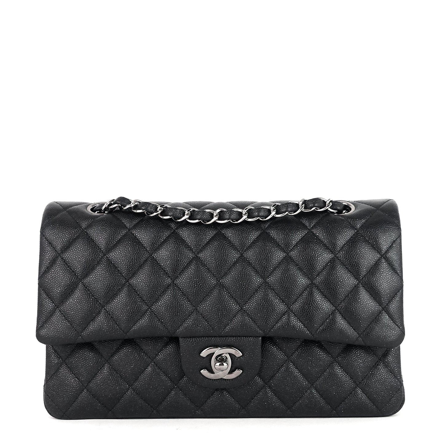 Chanel Double Flap Quilted Caviar Leather Bag