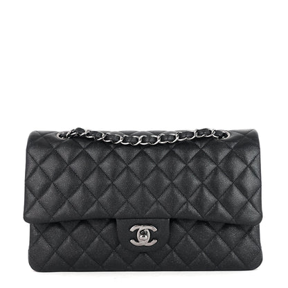 Chanel Double Flap Quilted Caviar Leather Bag