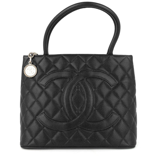 Chanel Medallion Caviar Leather Tote Bag