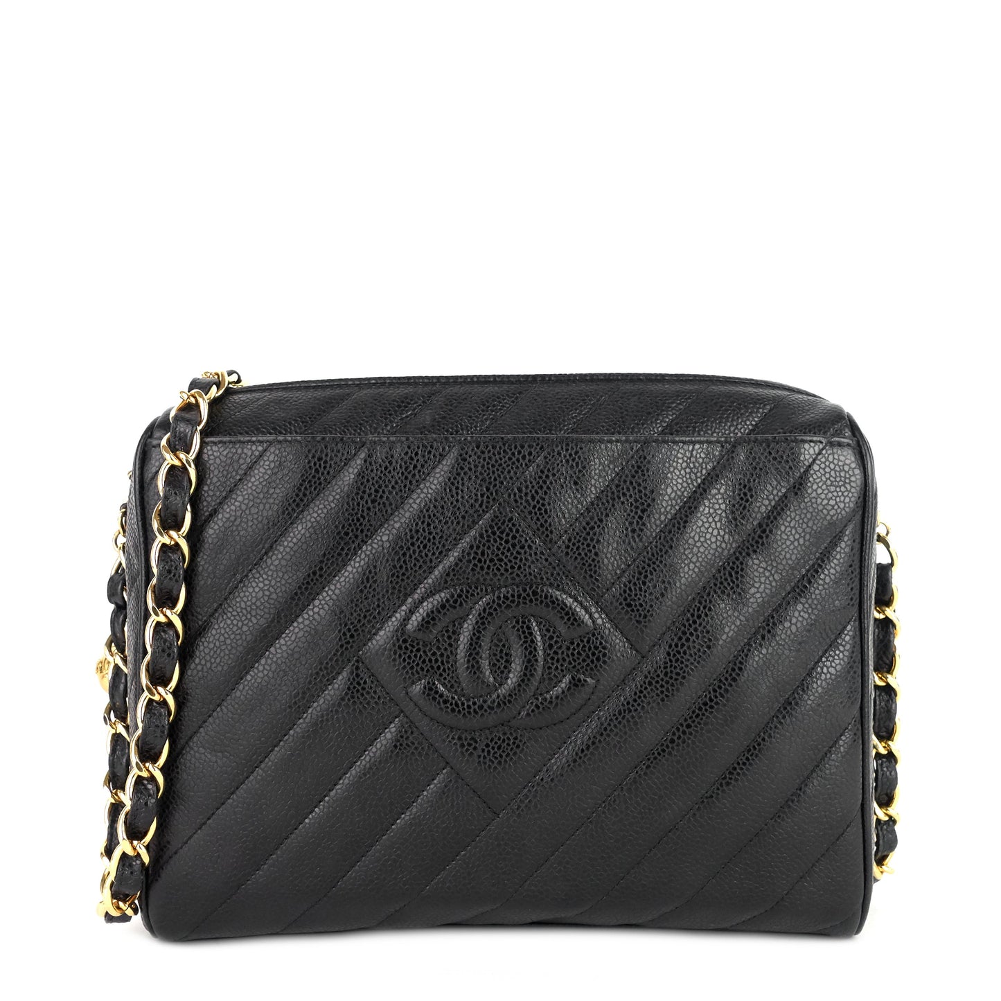 Chanel Quilted Caviar Leather CC Camera Bag