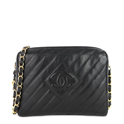 Chanel Quilted Caviar Leather CC Camera Bag