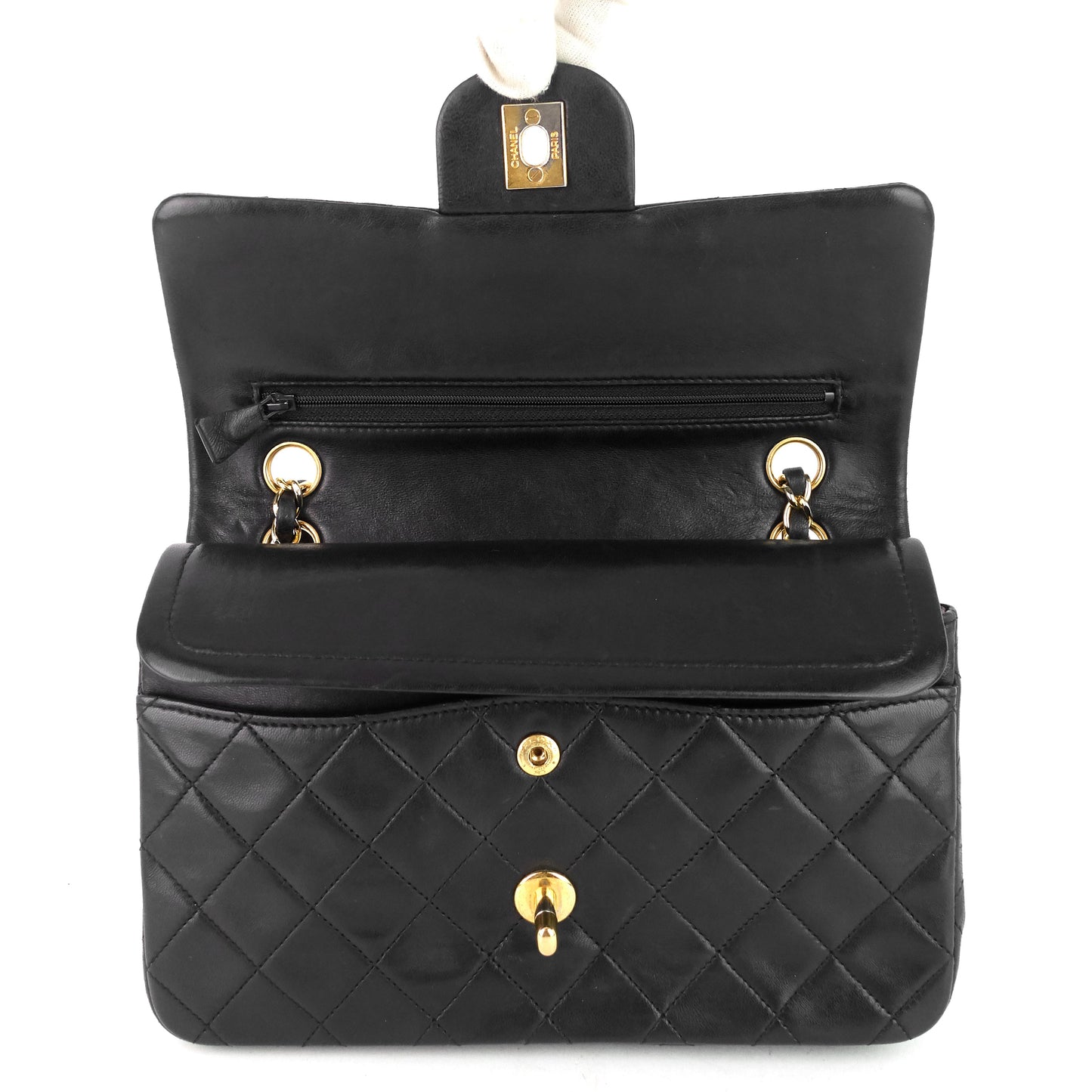 Chanel Double Flap Quilted Lambskin Leather Bag