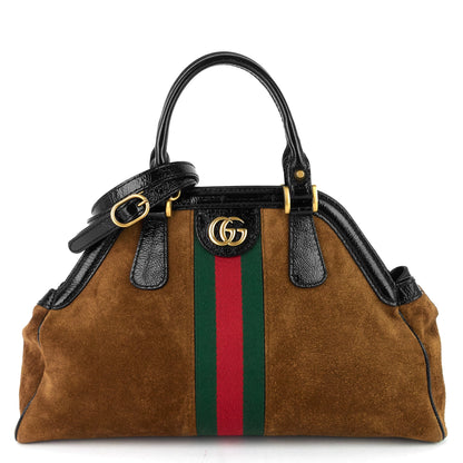 Gucci Ophidia RE(BELLE) Medium Suede and Leather Bag