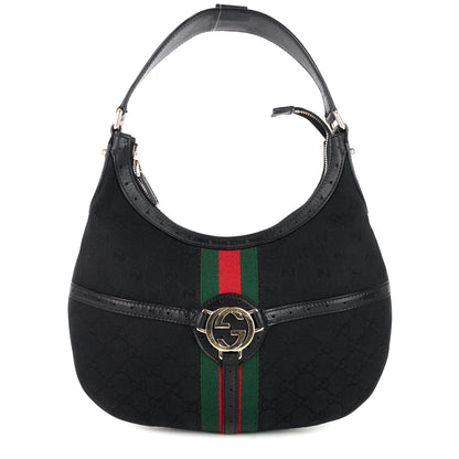 Gucci Web Reins GG Canvas Hobo Bag