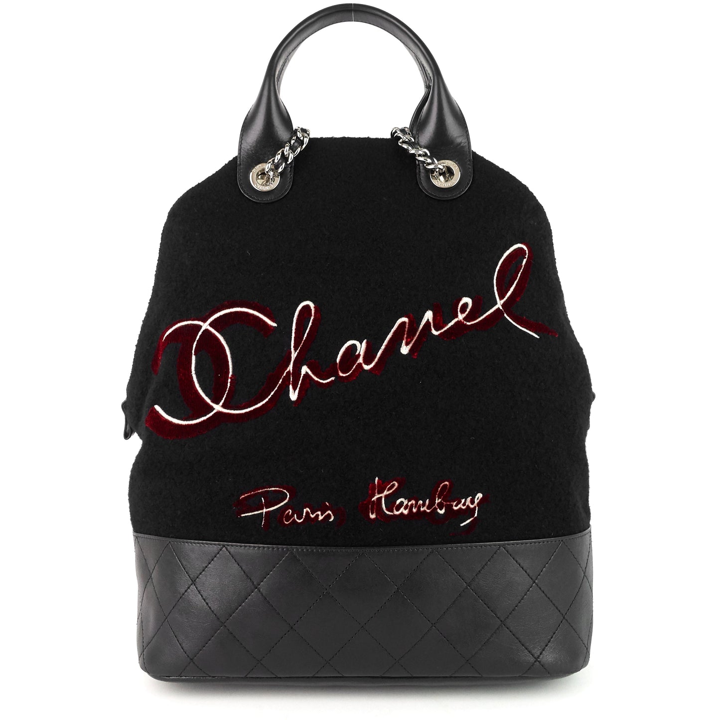 Chanel Paris-Hamburg Embroidered Wool and Calfskin Large Shopping Bag